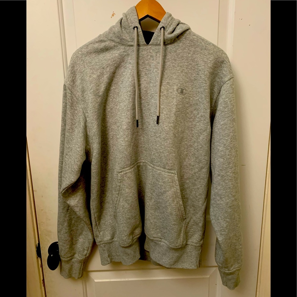 Champion Grey Hoodie Unisex Medium